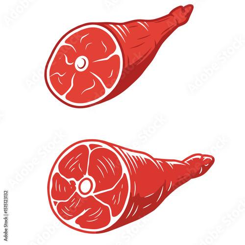 Steak Icons Set Beef meat steak icons