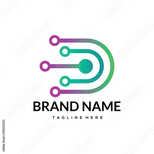 D tech  technology logo