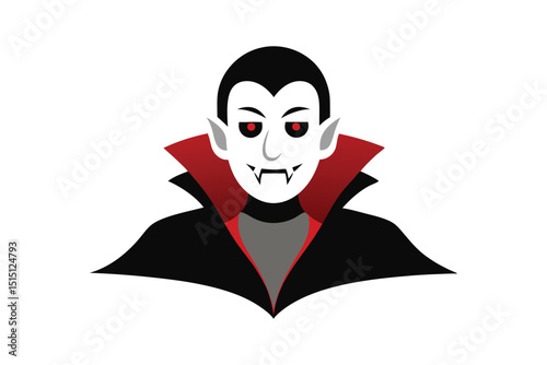 Vampire Halloween with White Background Spooky Design
