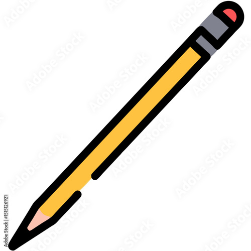 Minimalist Illustration of a Pencil with a Black Background for Creative Design