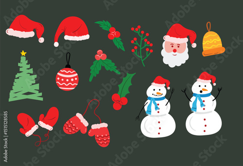 set of christmas vector design icons