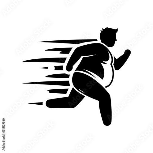 Running Man Icon in Motion with Dynamic Lines  