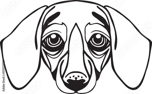 single line drawing of dog face