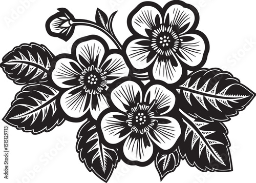 single line drawing of a blowing flower