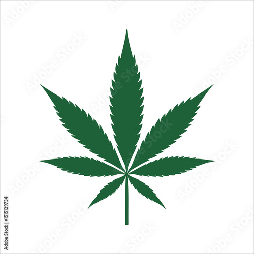 Marijuana leaf icon vector on white background
