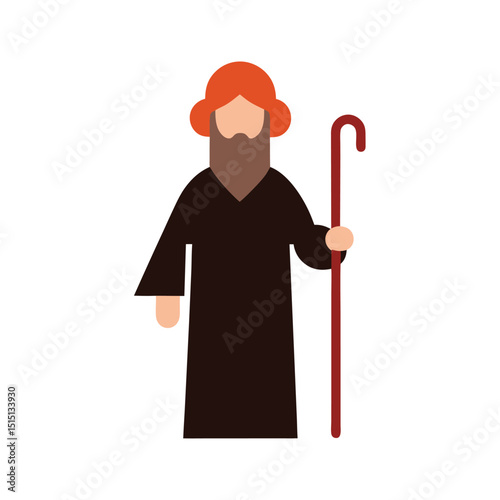 shepherd vector art on white background