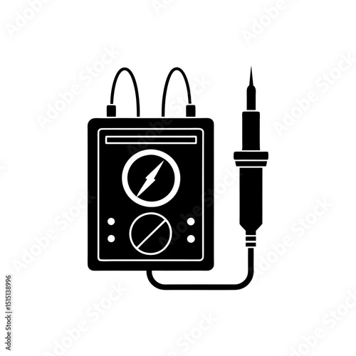 Voltage tester silhouette vector illustration.