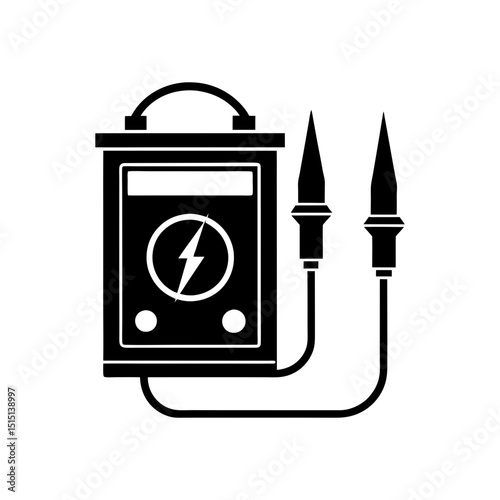 Voltage tester silhouette vector illustration.