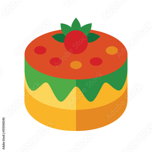 fruitcake vector art on white background