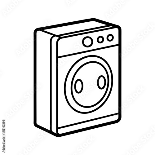 Washing machine line art illustration.