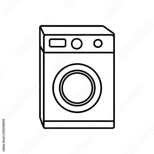 Washing machine line art illustration.