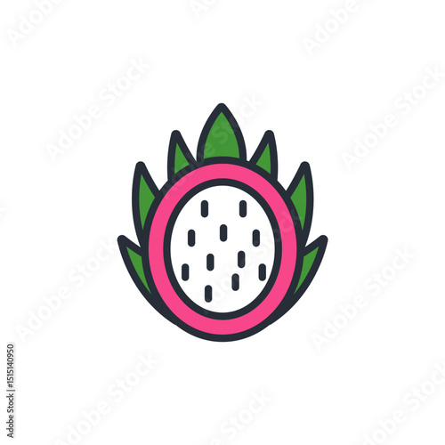 dragon fruit icon collection .design style with background