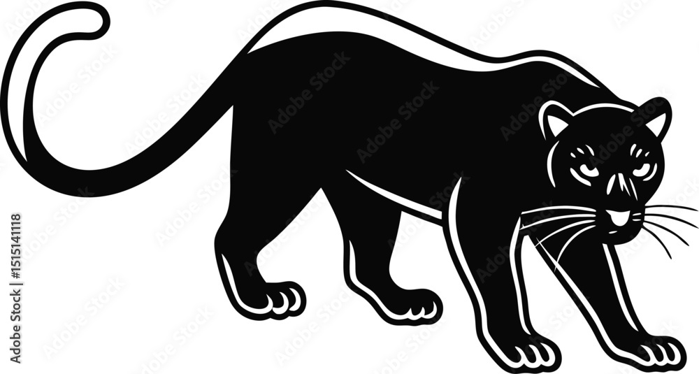 Obraz premium Elegant Black Panther Design Scalable Logo Graphic