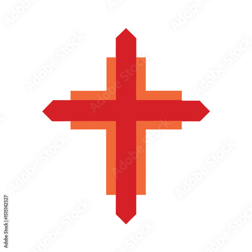 cross vector art on white background