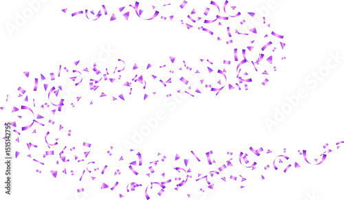 Flying purple confetti decor celebration, holiday, birthday, party and anniversary