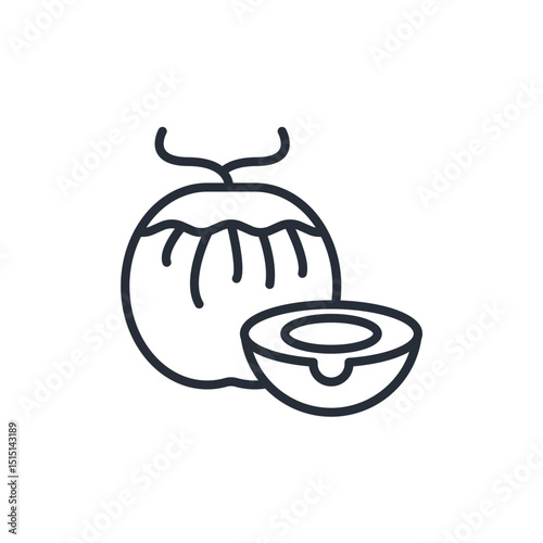 coconut icon collection .design style with background