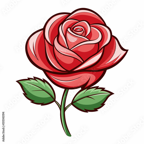 red rose isolated on white