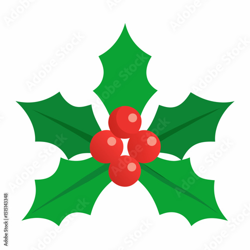 christmas holly with red ribbon