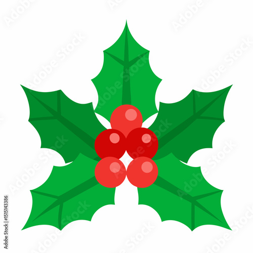 christmas holly with red ribbon