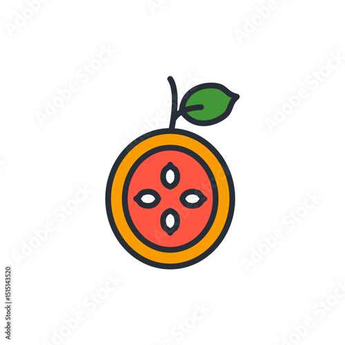 passion fruit icon collection .design style with background