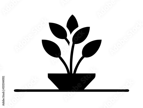 Clean Modern Geometric Artwork Showing Garden Plants In Icon