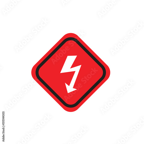 High voltage sign with lightning and High voltage icon. Alert  hazard and danger  caution electrical icon. Vector ilustration.