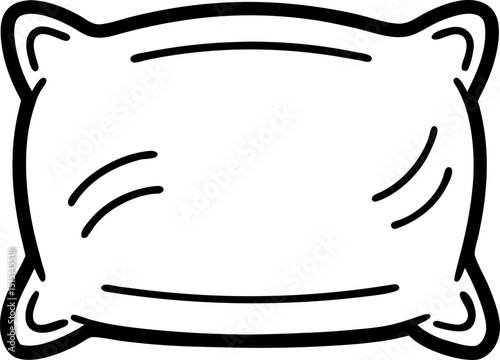 vector illustration of  a Pillow vector line art icon black and white , white background 