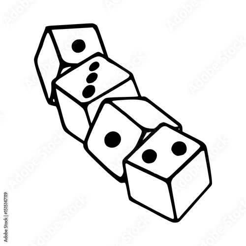 gambling dice in a row graphic