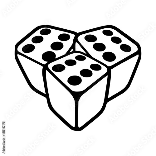 casino dice icon with multiple face
