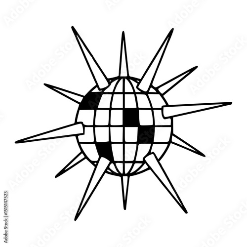 spiked disco ball outline