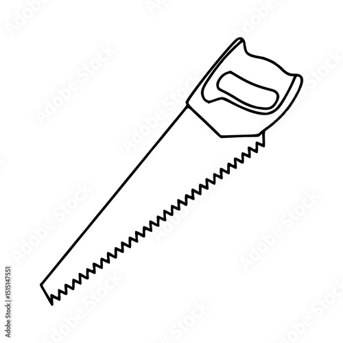 hand saw tool outline vector