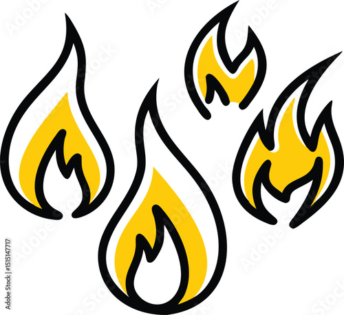 Fire flames vector illustration