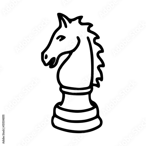 chess knight piece outline vector