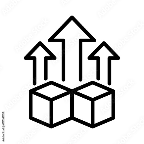Product management outline icon. Box icon isolated on white background. Transparent background, minimalist symbol. Vector images