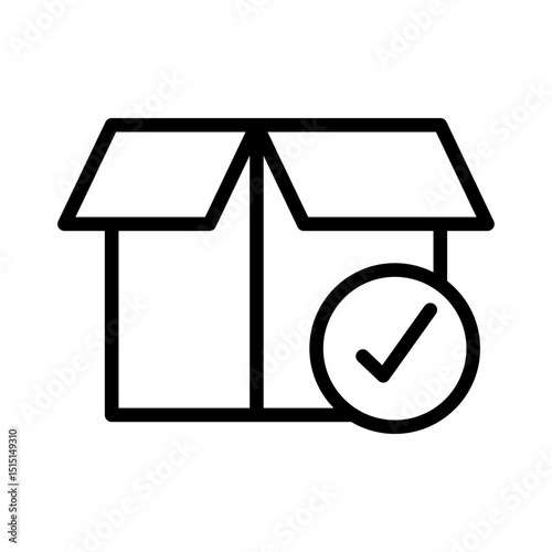 Product management outline icon. Box icon isolated on white background. Transparent background, minimalist symbol. Vector images