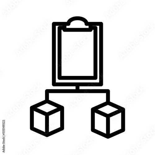 Product management outline icon. Box icon isolated on white background. Transparent background, minimalist symbol. Vector images