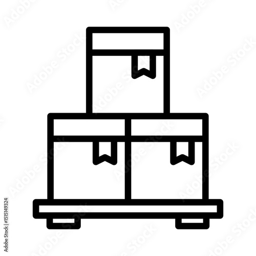 Product management outline icon. Box icon isolated on white background. Transparent background, minimalist symbol. Vector images