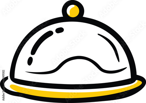 Food tray with dome lid vector illustration