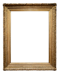 antique vertical gold carved painting frame cutout