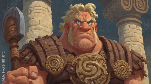 Mighty Barbarian Warrior: A Digital Painting