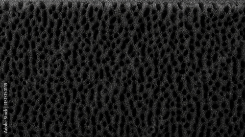 Textured dark foam rubber surface creating abstract pattern, providing unique visual backdrop for graphic design and creative projects