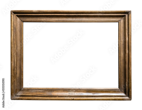 old horizontal shabby wooden picture frame cutout