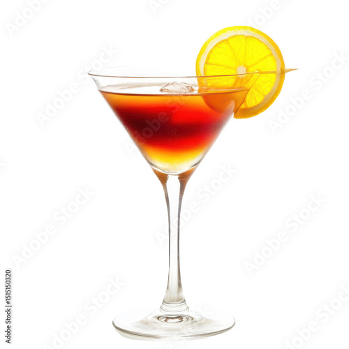 Refreshing cocktail garnished with lemon slice served in elegant glass at a summer gathering