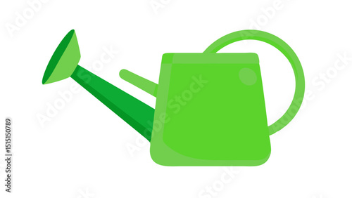 green watering can isolated on white