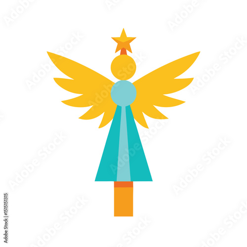 angel topper vector art on white background