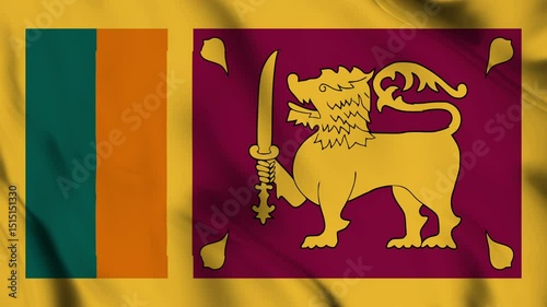 Sri Lanka Flag Waving in Air Motion Animation Background