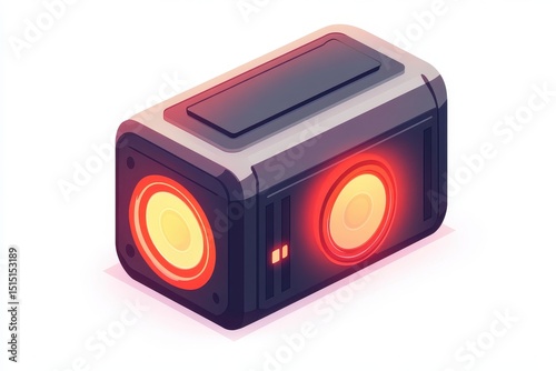 Modern Portable Speaker with Bold Design and Vibrant Colors