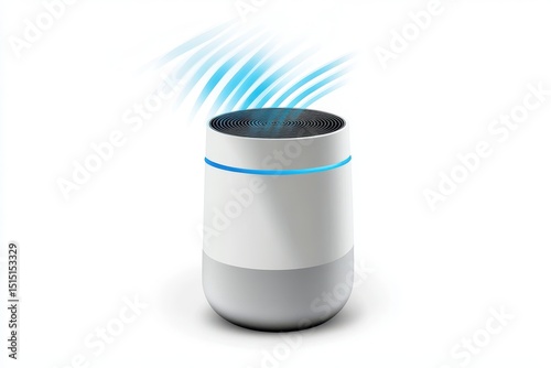 Modern Smart Speaker with Sound Waves Emission in Bright Design