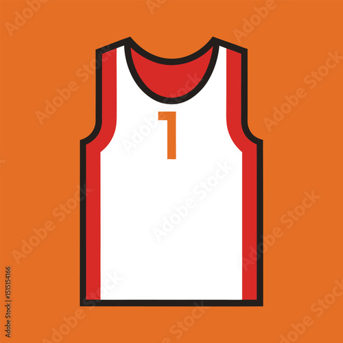 Template jersey basketball o-neck vector illustration flat design