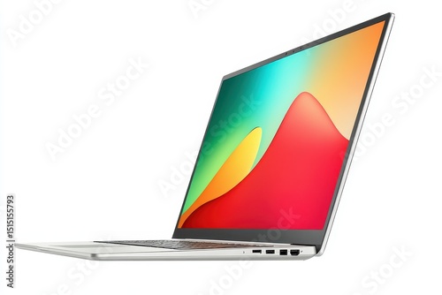 Sleek Modern Laptop Design with Colorful Screen Display